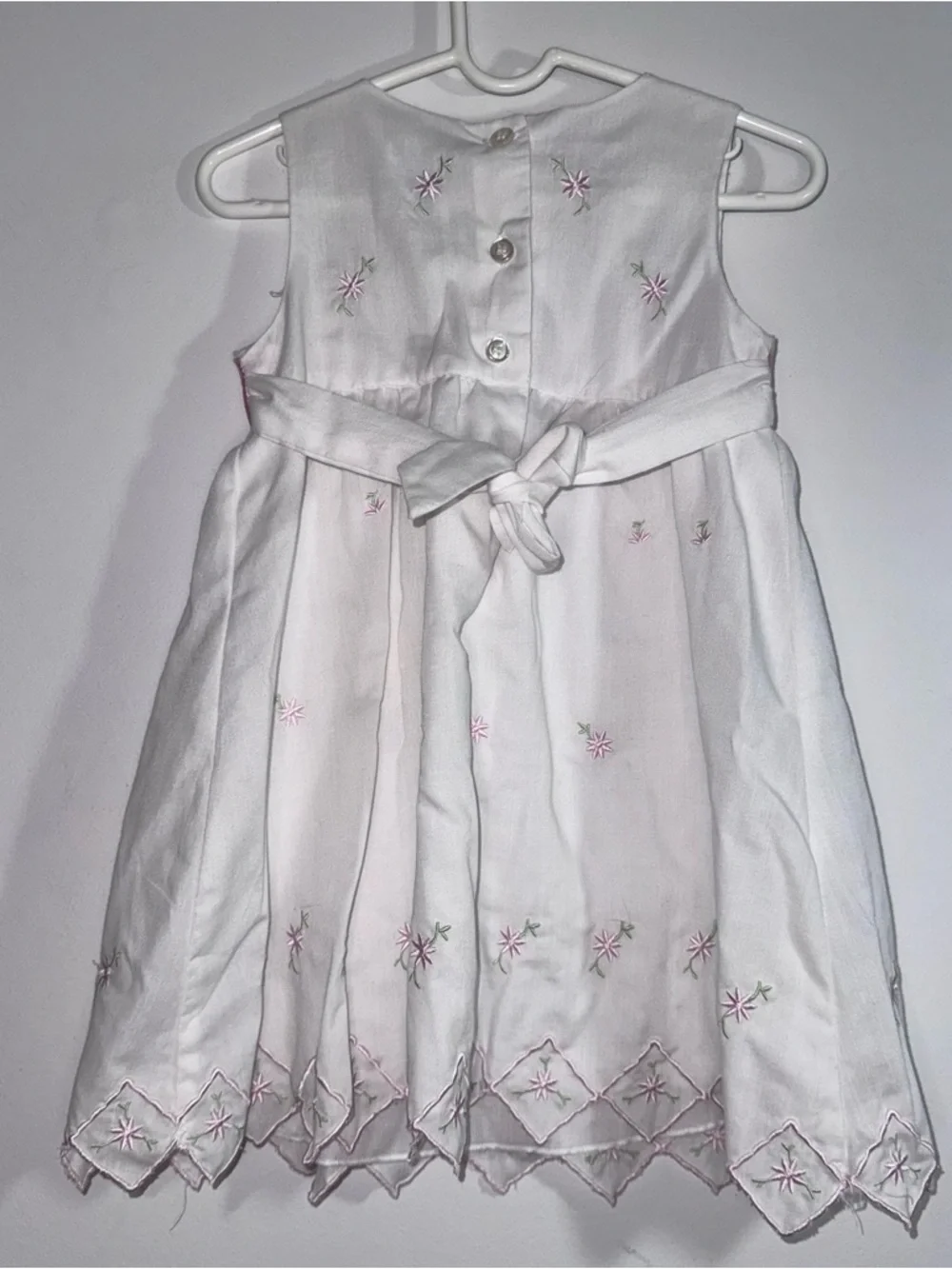 B.T. Kids Toddler Girls White Pink Embroidered Dress 2T Floral